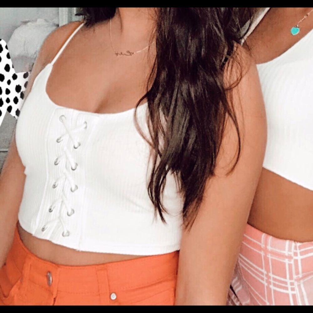 White crop top. Size small